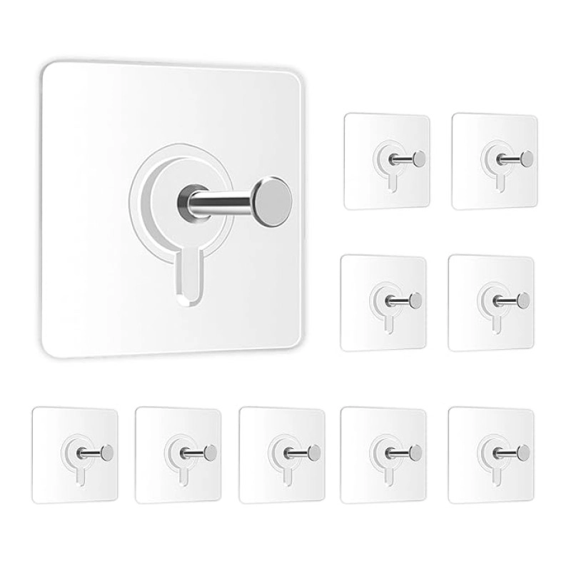 Zulaxy Photo Frame Hooks for Wall Without Drilling, 10 Pack Self Adhesive Hooks for Wall Heavy Duty Strong Nail Free for Hanging Photo Frame (Hanging Hook, Transparent) Stainless Steel Zulaxy Photo Frame Hooks for Wall Without Drilling, 10 Pack Self Adhesive Hooks for Wall Heavy Duty Strong Nail Free for Hanging Photo Frame (Hanging Hook, Transparent) Stainless Steel